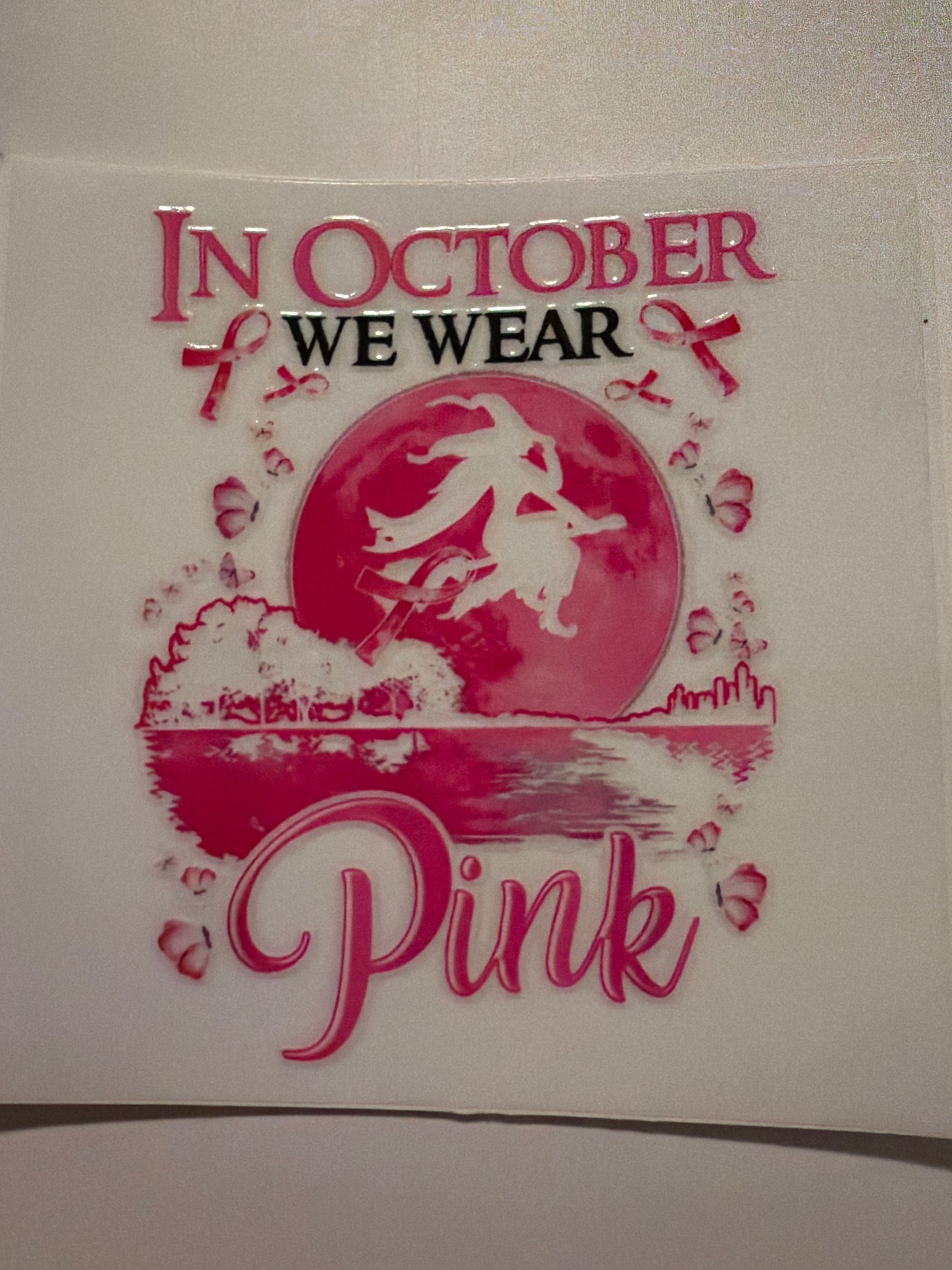 Pink Halloween & Breast Cancer Decals 16oz & 20oz Can Cups