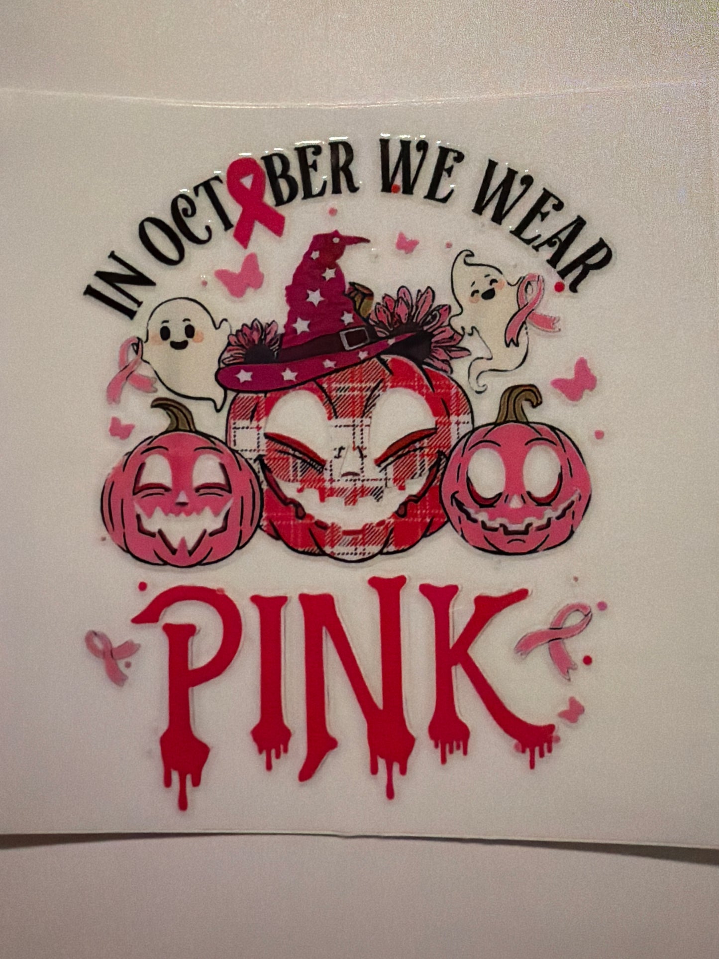 Pink Halloween & Breast Cancer Decals 16oz & 20oz Can Cups