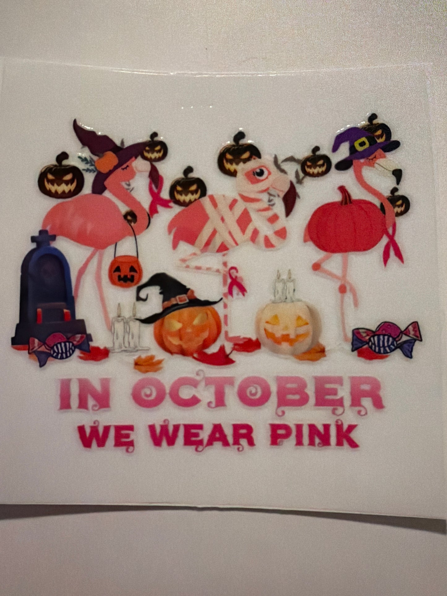 Pink Halloween & Breast Cancer Decals 16oz & 20oz Can Cups