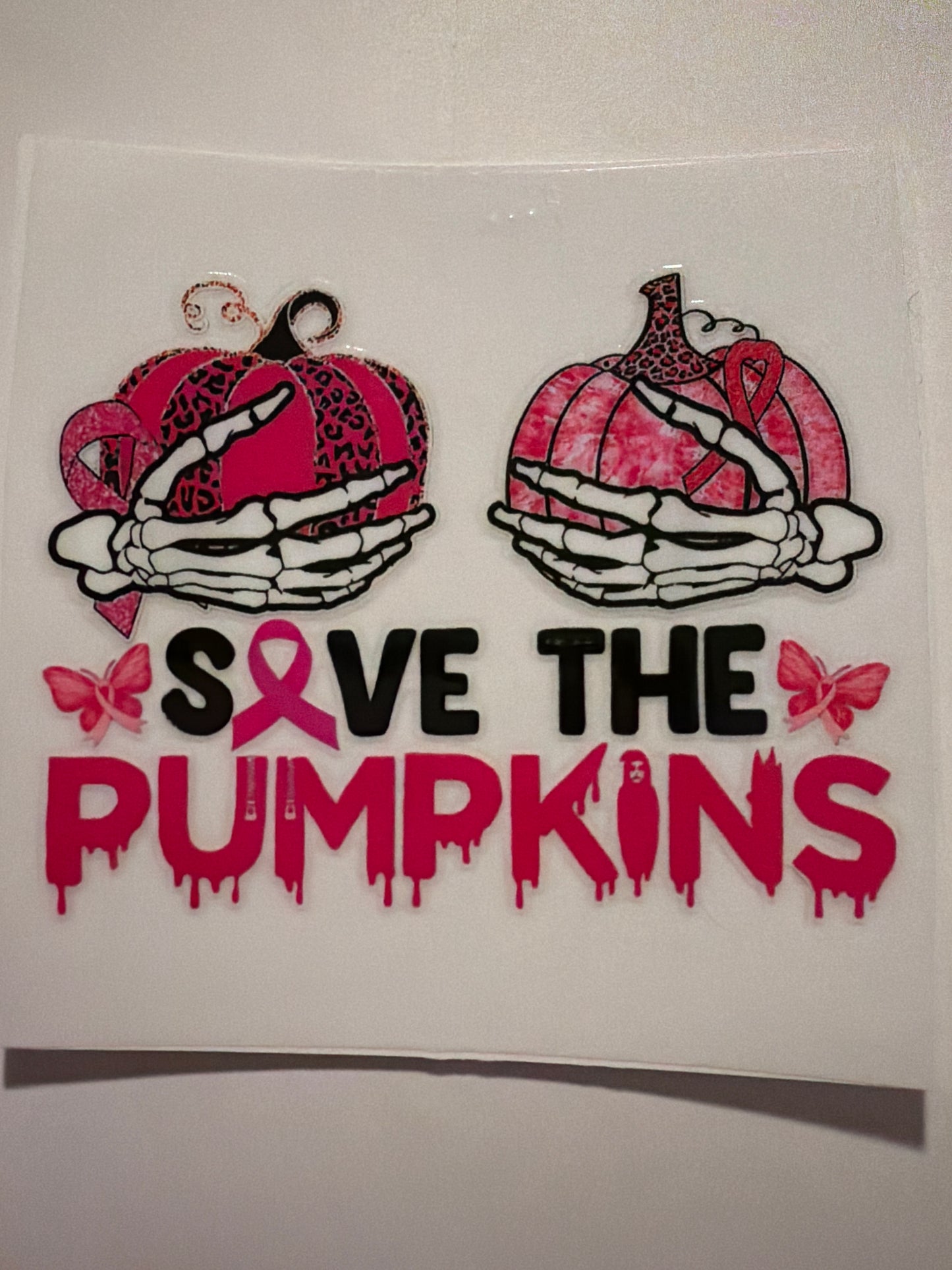 Pink Halloween & Breast Cancer Decals 16oz & 20oz Can Cups