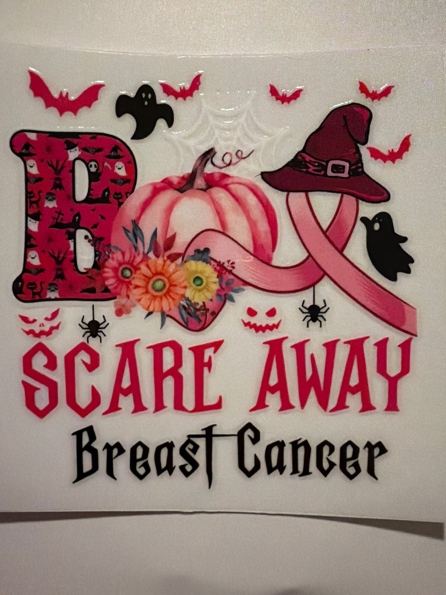 Pink Halloween & Breast Cancer Decals 16oz & 20oz Can Cups
