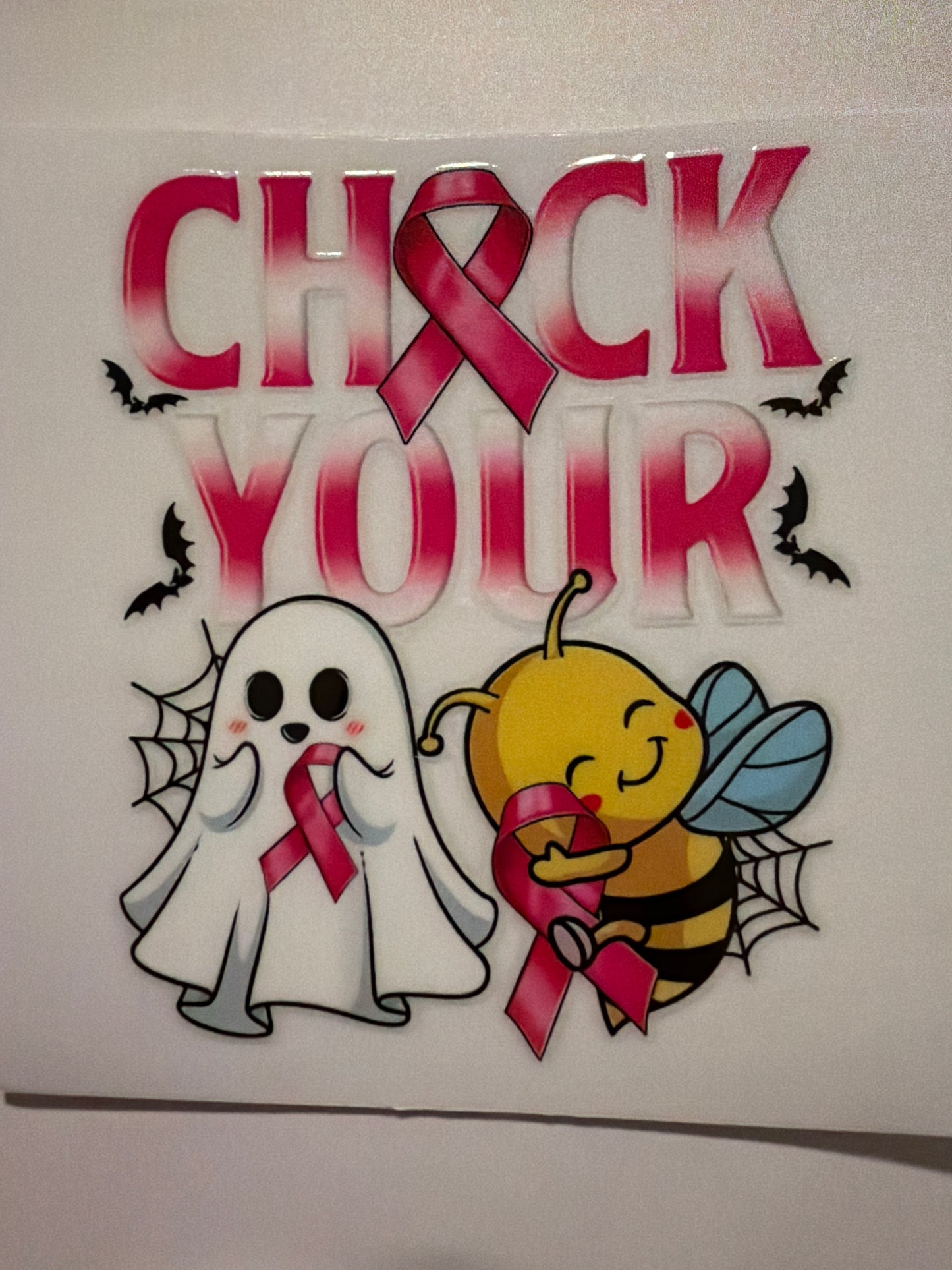 Pink Halloween & Breast Cancer Decals 16oz & 20oz Can Cups