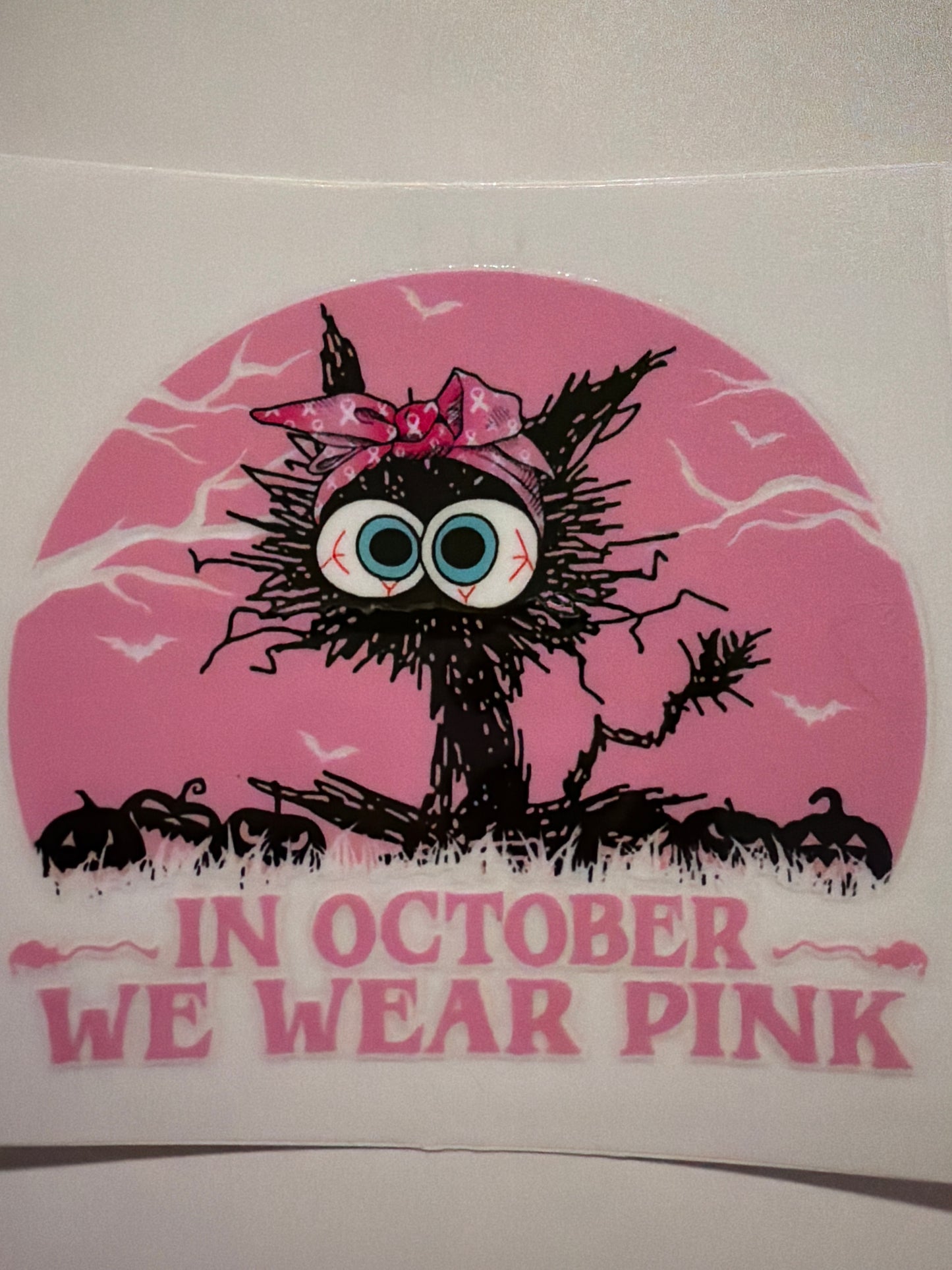 Pink Halloween & Breast Cancer Decals 16oz & 20oz Can Cups